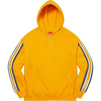 Gold Supreme Half Zip Hooded Sweatshirts | Supreme 335AP